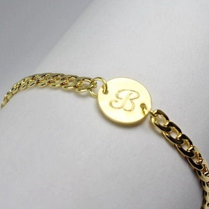 Pulseira inicial masculina. Pulseira inicial cheia de ouro masculina Pulseira personalizada para homens Pulseira inicial presente personalizado para homens.