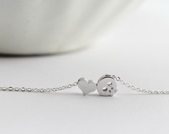 Mini Necklace.Love you to death jewelry, heart skull necklace.delicate everyday jewelry.simple heart jewelry. layering ,Skeleton Jewelry,