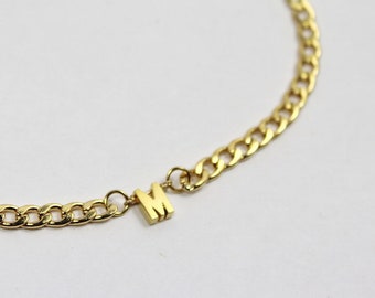GOLD men&#39;s initial jewelry. Gold Men letter necklace, Personalised Men ID for male friends ,gift for him.Husband birthday gift .boyfriend
