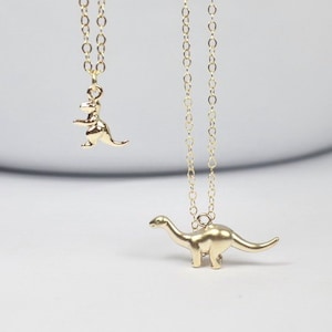 Rose Gold Dinosaur Necklace Kids Dino 
