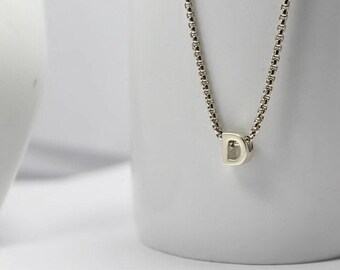 Silver Letter Necklace.Personalized Unsex gift. Men initial jewelry .Custom Letter necklace. Men's Monogram Necklace, Best Friend Gifts