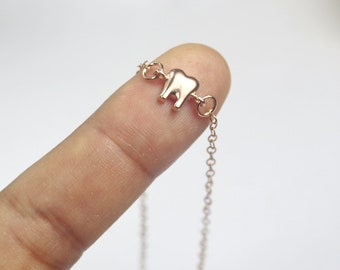 Rose gold tooth necklace . silver tooth Bracelet, Minimalist Jewelry, Dentist Doctor Gift Dental Hygienist Gift Dental Assistant gift tooth