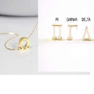 Sorority griechischen Buchstaben Halskette. Gold griechischen Sorority Halskette, Sorority Schwester Geschenk Idee, Sorority Schwestern Schmuck griechischen Anfangsschmuck.