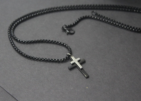 Black cross necklace womens online