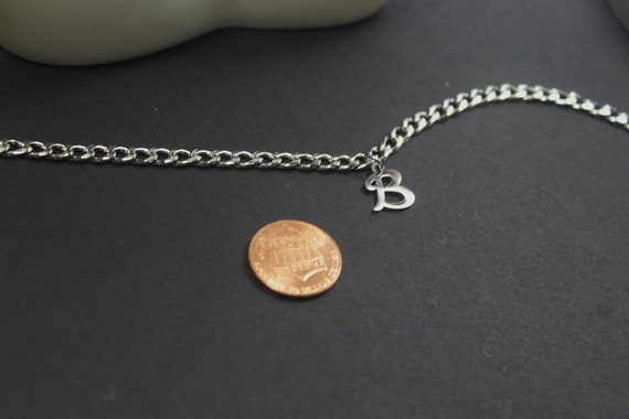 Stainless Steel Letter Jewelry. Waterproof Script Initial Necklace