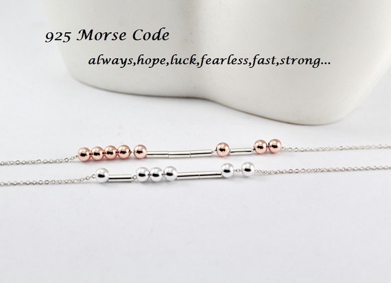 Tiny delicada pulsera capas con cuentas Código Morse inicial De Nombre Personalizado