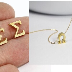 Gold griechischen Buchstaben Schmuck, Schmuck Silber Schmuck, griechische Buchstaben Schmuck, Schmuck, griechische Alphabet Schmuck