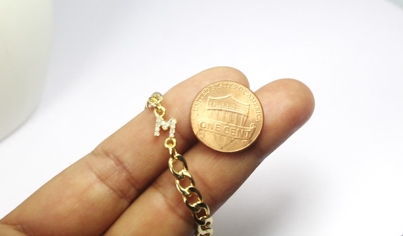 Men/'s Custom Bracelet,Father,Boyfriend Groomsmen Gifts Gift Sideway Initial Men Personalized Initial Bracelet CZ gold letter Bracelet