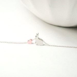 Electro Bunny Necklace (M) Silver Metal Gray
