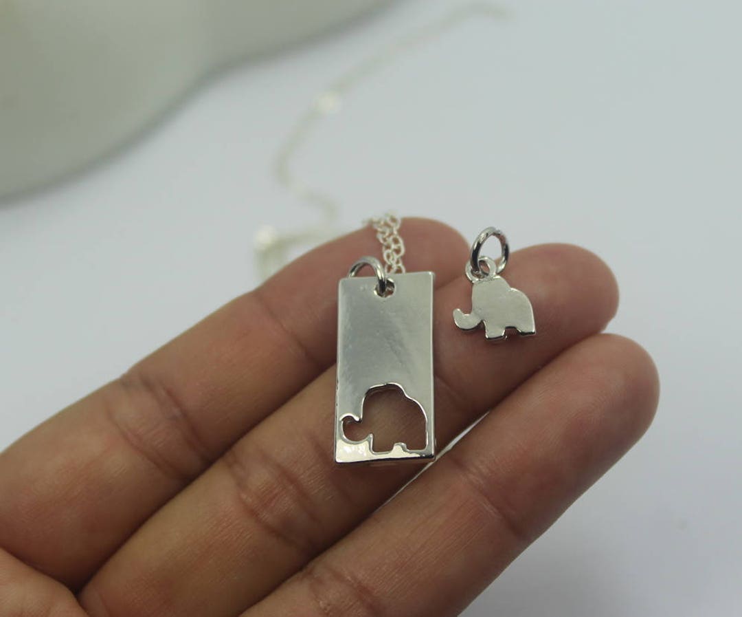 Mother Daughter Elephant Necklace Set. I Love You Tons. Etsy