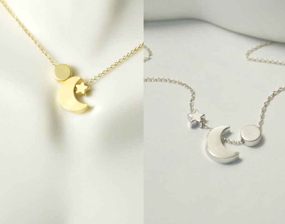 Sun Moon Star Necklace Moon Star Sun 