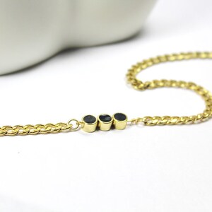Custom Black Charm Necklace. Sideways Letter necklace. Gold initial jewelry. Black Enamel Jewelry. 3 Besties ,3 Sisters 3 Best friends gift