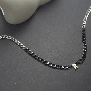Joyería de Letras mujer. Collar personalizado de 2 tonos. Tobillera Custom Men. Pulsera Inicial Mujer. Identificación inicial negra, aniversario, confirmación