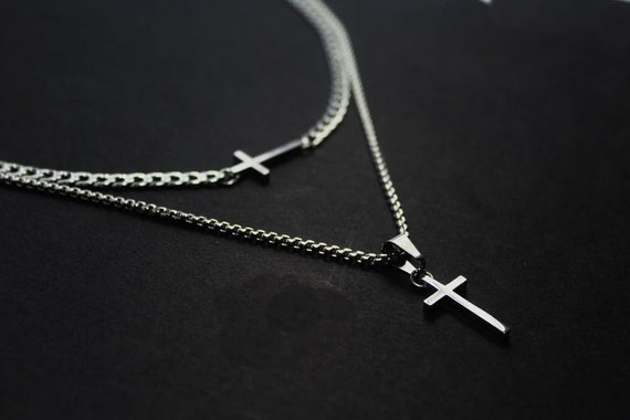 Layered Faith Cross Necklace. Set of 2 