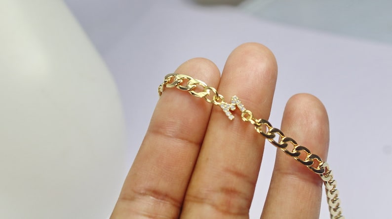 Men/'s Custom Bracelet,Father,Boyfriend Groomsmen Gifts Gift Sideway Initial Men Personalized Initial Bracelet CZ gold letter Bracelet