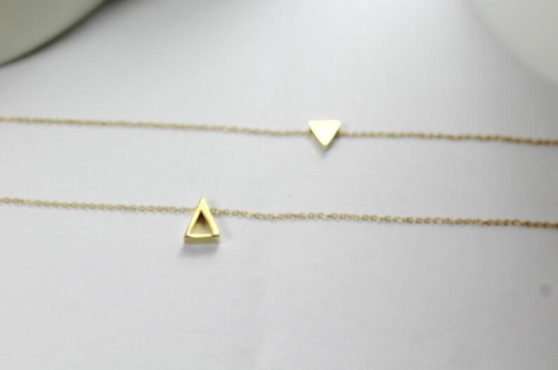 Triangular Jewellery Triangle Necklace, 2 Strands Triangle Jewelry Gift. Chevron Necklace X ...