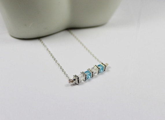 Pisces - Two Side Sapphire Zodiac Pendant Necklace with Diamond / Birthstone  Accent Stone - MollyJewelryUS