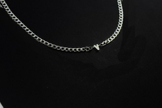 Silver Letter Necklace for Boyfriend.men Initial Gift. | Etsy