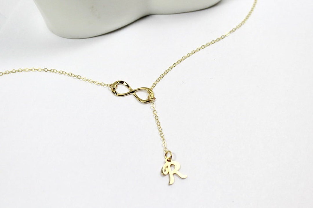 Customed Infinity Custom Infinity Necklace. Personalized Infinity Necklace. Initial Y ...