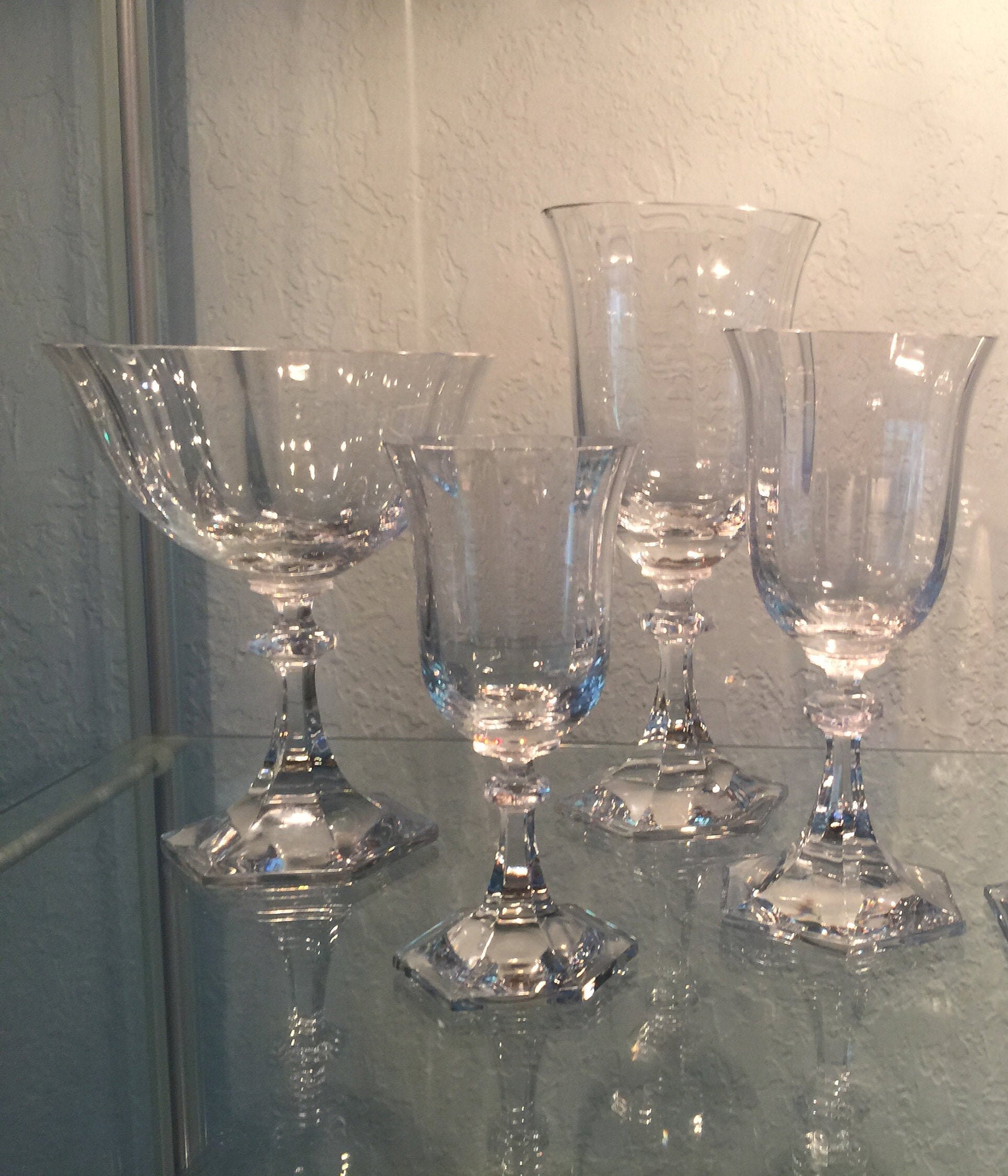 24 PIECES riedel Crystal Wine Glasses and Candleholders Laudon Optic