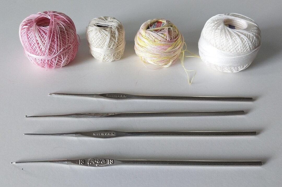 Thread Fiber Zoomed In Vntg. Tatting Thread & Hooks, Lily, Star Thread Tatting Supplies - Etsy