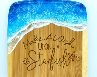 Engraved 'Make a Wish' Cutting Board ADD-ON: Beach Wave Charcuterie Board