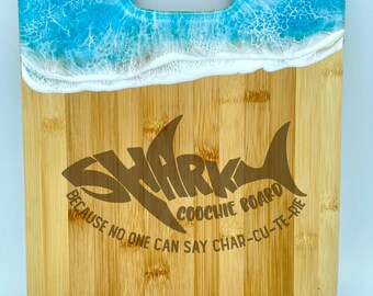 Engraved 'Shark Coochie Board' Add-On for Beach Wave Cutting Board