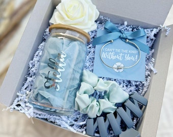 Bridesmaid Proposal with Jewelry Box, Will You Be My Bridesmaid Personalized Gift Box Set Matron of Honor Maid of Honor with Glass Tumbler
