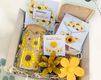 Sending you sunshine gift box, Care Package for Her, Succulent Gift Box, Just because Gift Box, Cheer Up Gift Box