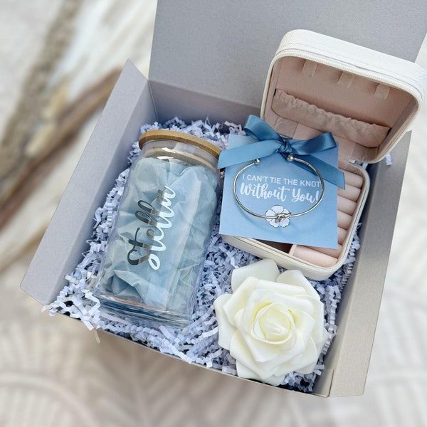 Dusty Blue Bridesmaid Proposal Box Personalized Gift  Will You Be My Bridesmaid Box Set