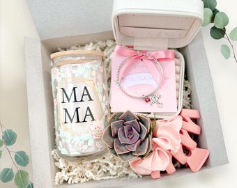 Mother's Day Gift Box 2024 With Tumbler Jelwery Live Succulent Heart Stone For Mom Girlfriend