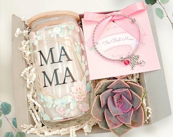 Mother's Day Gift Box 2024 With Tumbler Jelwery Live Succulent Heart Stone For Mom Girlfriend