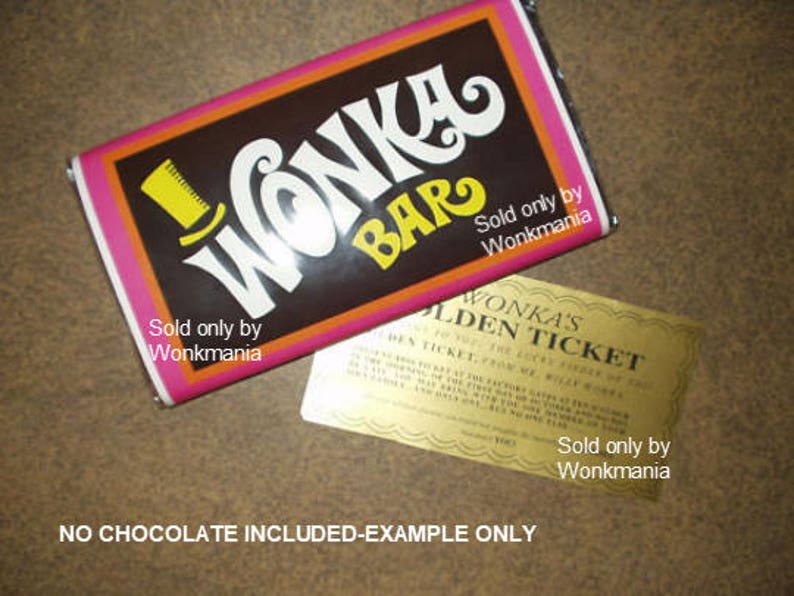 7 Oz. Sized Willy Wonka Chocolate Bar Wrapper & Golden Ticket Etsy