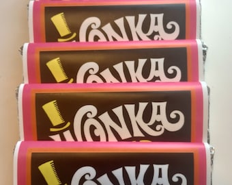 Willy Wonka Chocolate Bar with Golden Ticket (Chocolate Included)-One bar per order