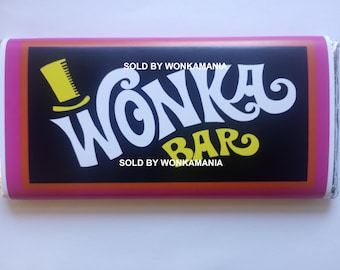 Wonka Chocolate Bar with Golden Ticket (Chocolate Included)-One bar per order