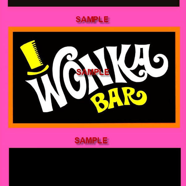 7.56 oz. sized Willy Wonka chocolate bar wrapper & Golden ticket (no chocolate)-More Products in Our Store!!!