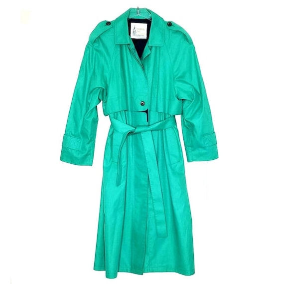 London Fog Teal Button Up Trench Coat