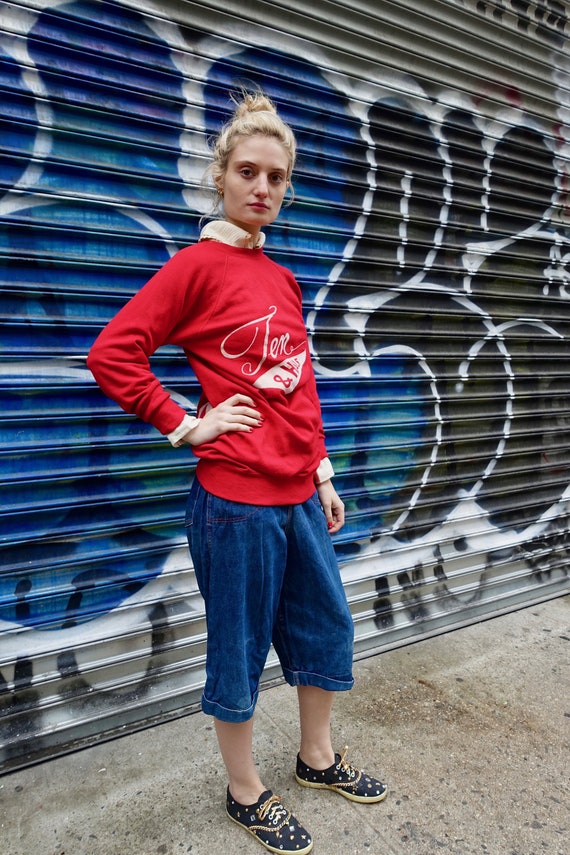 1950's Long Red Cheerleading Sweatshirt
