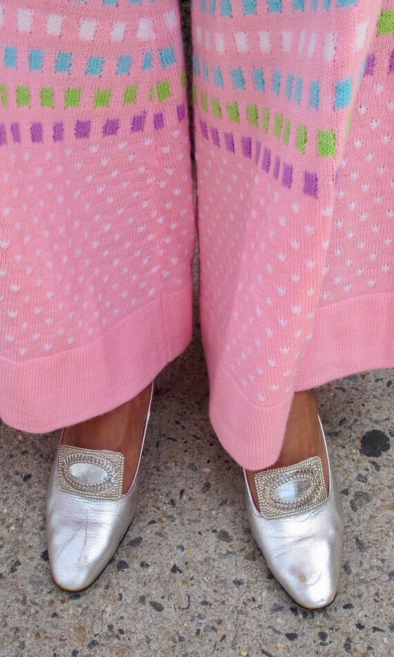 1960's Silver Lamé French Buckle Heels