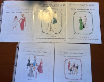 Five doll patterns for the Silkstone dolls & this type fashion doll