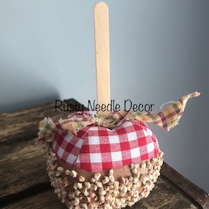 Hand Made Stuffed Fabric Caramel Apple