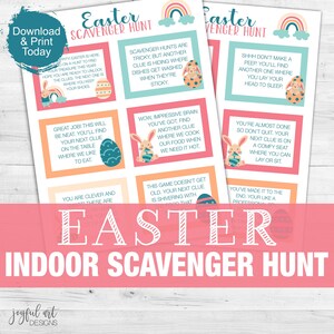 Easter Scavenger Hunt / Easter Party Games / Indoor Scavenger Hunt / Easter Egg Hunt / Easter Basket Clues / Easter Printable Game