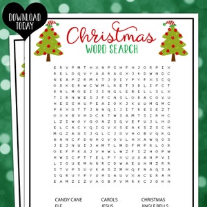 Christmas Word Search / Christmas Party Games / XMas Puzzle / Fun Christmas Games for Adults and Kids / Christmas Printable Game