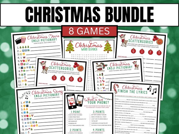 Christmas Game Bundle, Christmas Party Games, Christmas Printable Games, Games for Adults, Games for Family, Christmas Games for Work