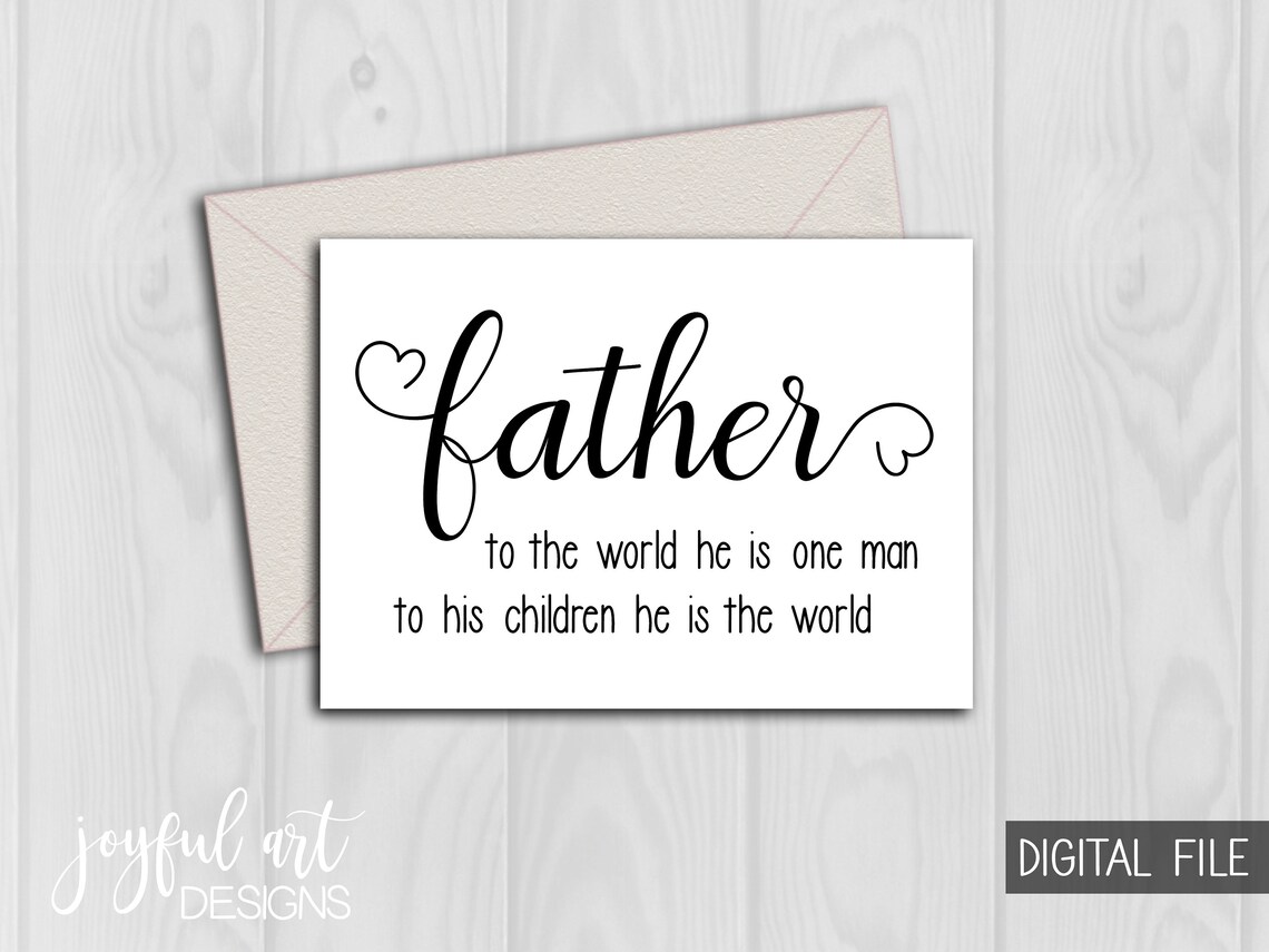 Father's Day Gift. Father Quote PRINTABLE. Father's Etsy