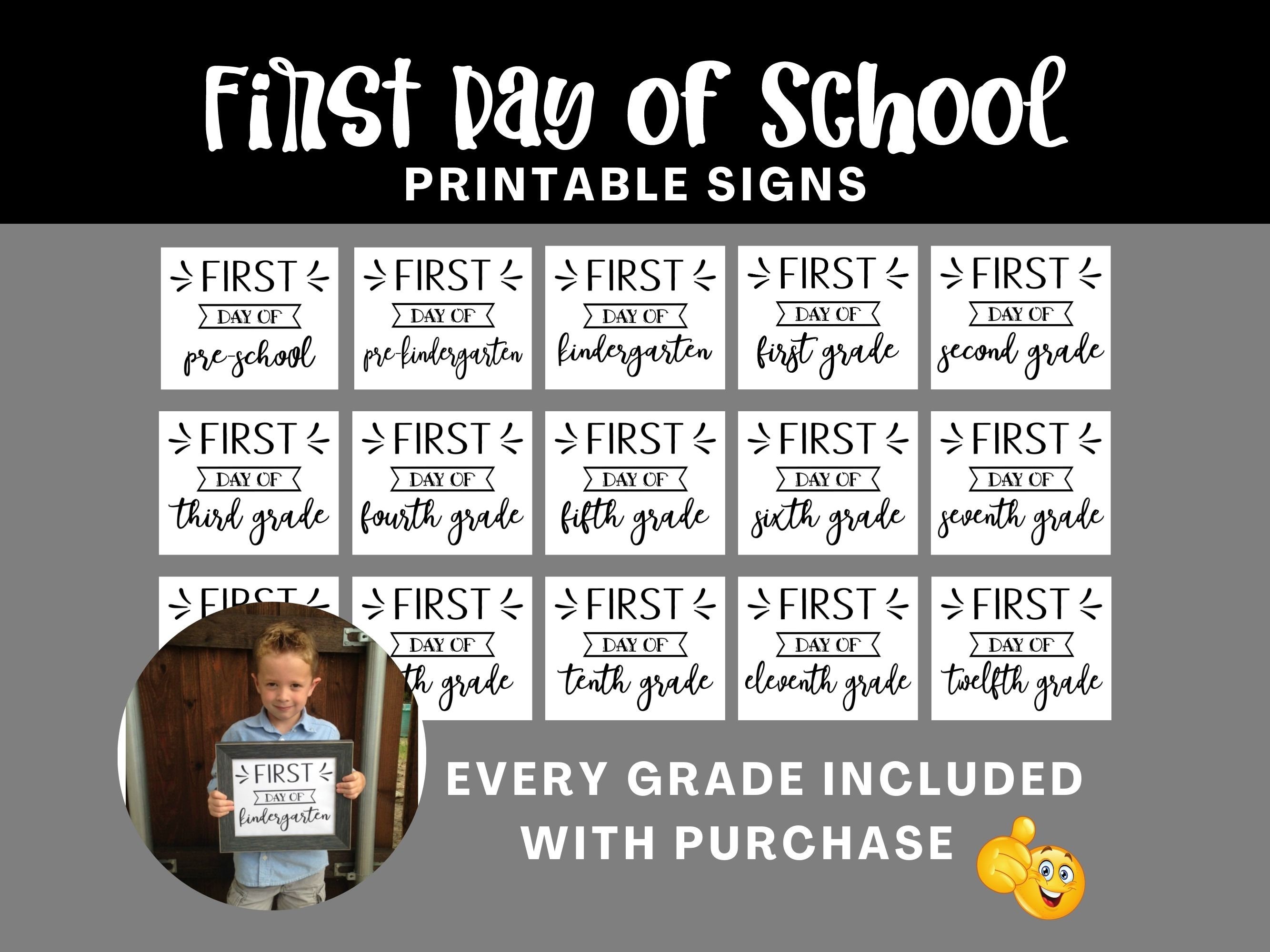 First Day of School Chalkboard Poster First Day of Kindergarten Back to  School Sign Chevron First Day of School DIGITAL FILE 