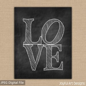 LOVE Chalkboard PRINTABLE. Instant Download. 8x10 Jpeg DIGITAL file.