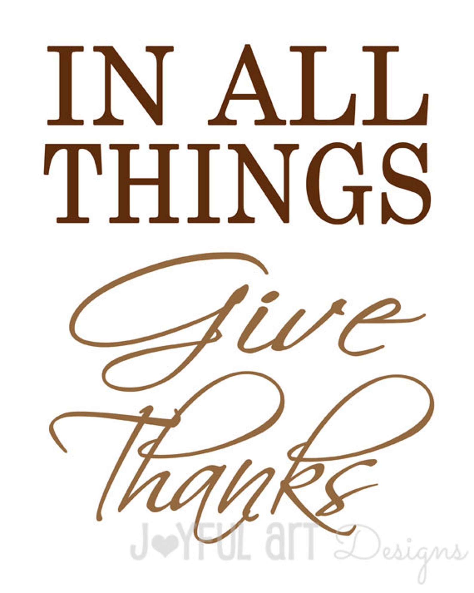In All Things Give Thanks PRINTABLE. Customized Fall Decor. - Etsy