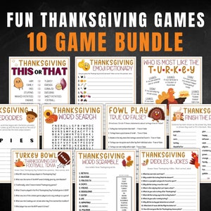 Thanksgiving Game BUNDLE / Thanksgiving Games / Friendsgiving Games / Thanksgiving Printable Games / Fun Thanksgiving Da Games