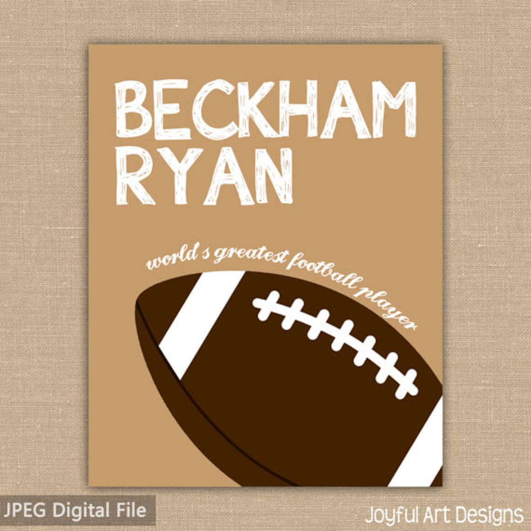 Football Name Sign. Printable Sports Sign . Sports Decor. Football